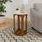 Eaton White and Brown Round Marble Top Side Table