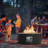 Czinege Round Concrete Propane Fire Pit Table-1543104983