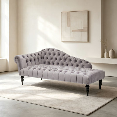 Chaise longue de luxe en tissu gris