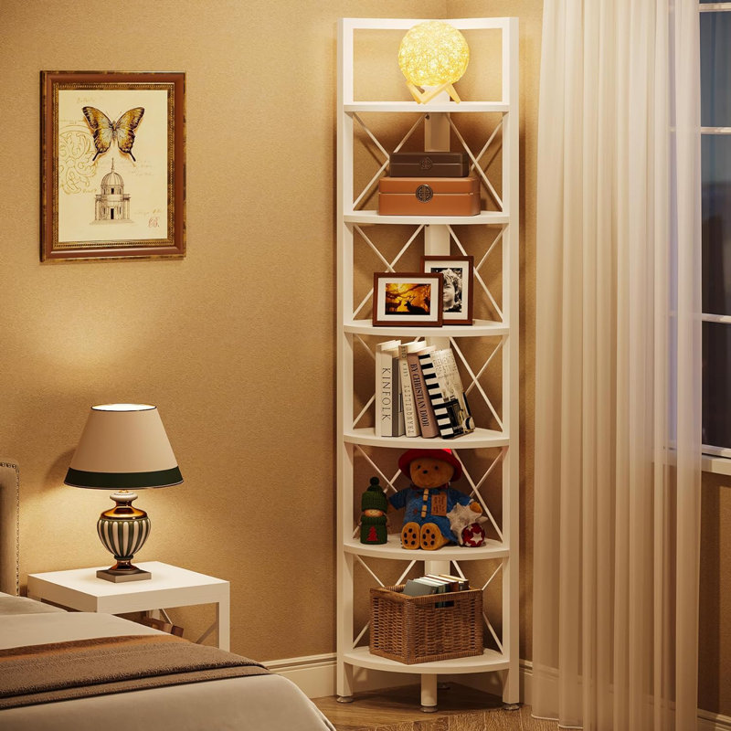 Zeiger Corner Bookcase, White