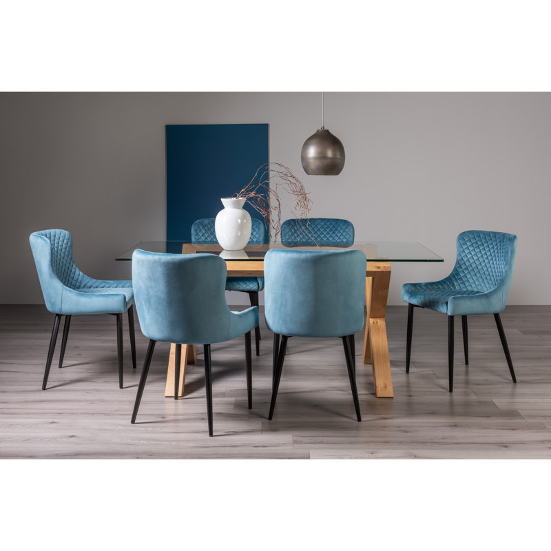 6 - Person Dining Set, Petrol Blue