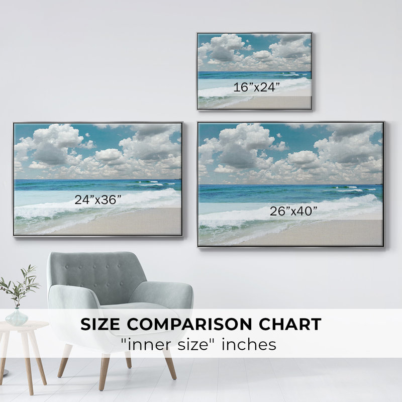 «Beach Bliss», reproduction sur toile, Argent, H 27 po x l 41 po x P 2 po