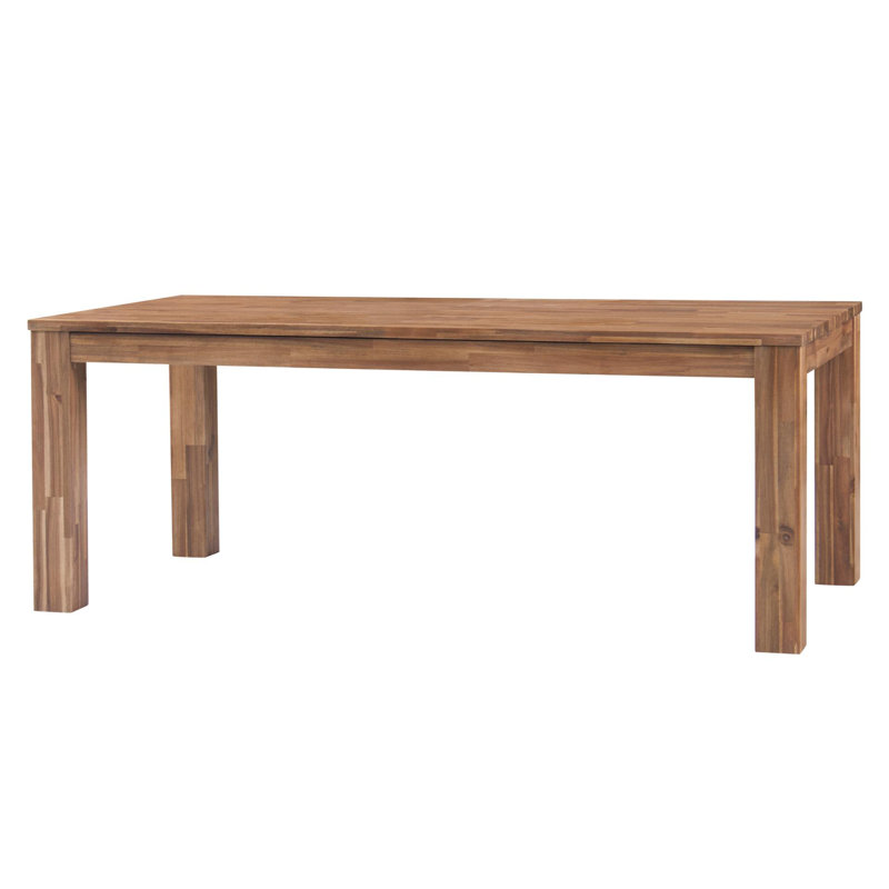 Acacia Solid Wood Dining Table, Brushed Brown