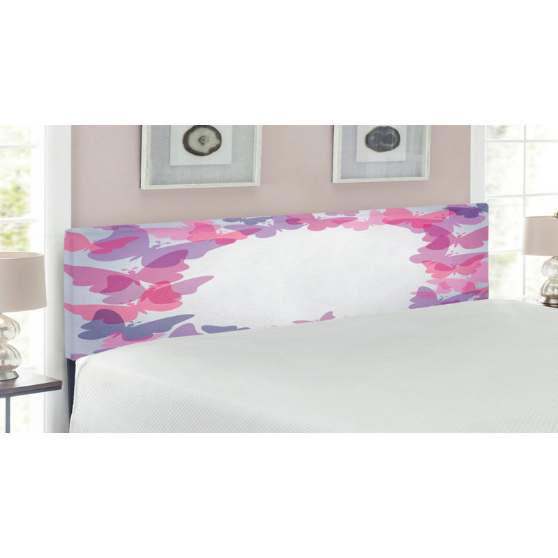Tête de lit en tissu d’ameublement roi, Rose / mauve / gris