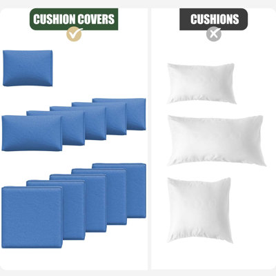 11-Pcs Outdoor Patio Cushion Cover Set  For 5-Seat Sectional Sofa, Covers Only