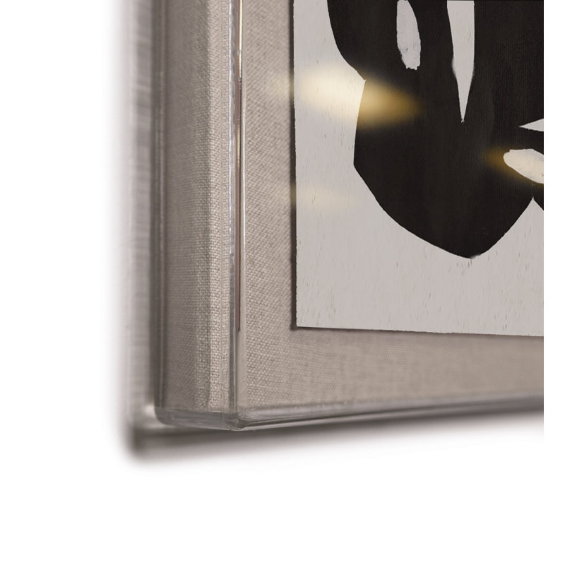 Black Flower Print by Paule Marrot, Acrylic Box, 44" H x 56" W x 1.25" D
