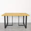 Ferrelview Oak Unfinished Solid Wood Top Metal Base Dining Table-108757523
