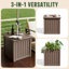 Table d'appoint carrée multifonctionnelle avec pied de parasol, finition sablée marron, pour terrasse ou patio, 48 cm (L) x 48 cm (P) x 48 cm (H)-1569512638