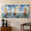 Série Sea and Shore LXVI - Ensemble de 3 toiles tendues avec châssis - Prêt à être accroché-1982971257