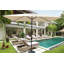 Parasol d'extérieur imperméable 6 x 9 pi avec manivelle et bouton poussoir inclinable-1491699520