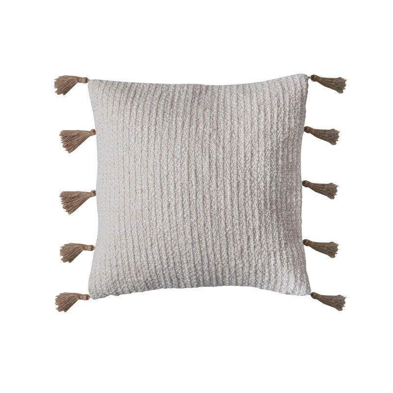 Tassels Reversible Throw Pillow