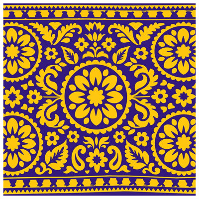 Édredon ornement floral jaune