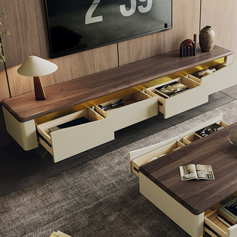 Meuble télé avec quatre tiroirs Modern, H 15,74 po x L 94,48 po x l 15,74 po