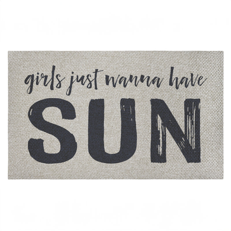 Paillasson d'extérieur pour fille «Girls Wanna Have Sun», par Lettred and Lined, 18 po x 30 po