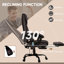 Chaise de bureau avec structure en métal, similicuir, pivotant, support lombaire, roulettes