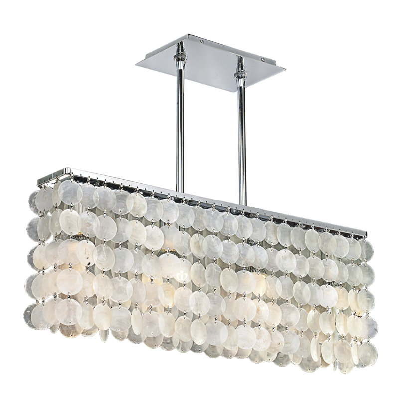 Luminaire suspendu linéaire pour îlot de cuisine 4 lumières Rosevale