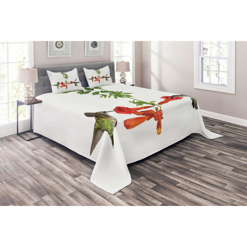 Farmhouse / Country Polyester Floral Coverlet