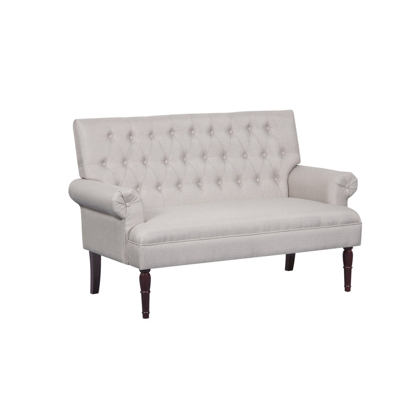 Causeuse Claydon, Lin beige / gris clair