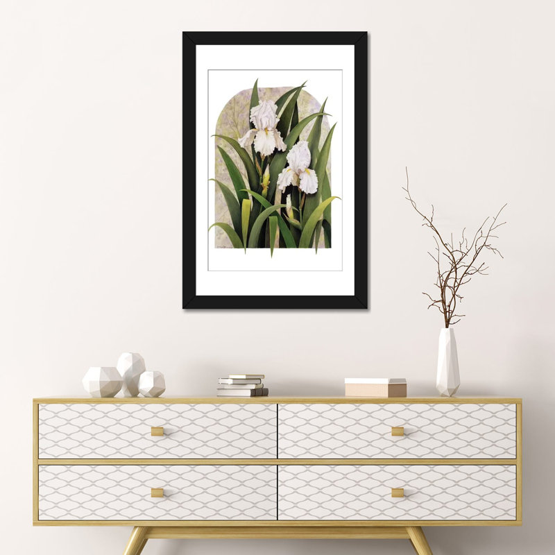 « iris vignette », impression sur toile, H 32 po x l 24 po x P 1 po, Papier d'art encadré noir, Blanc
