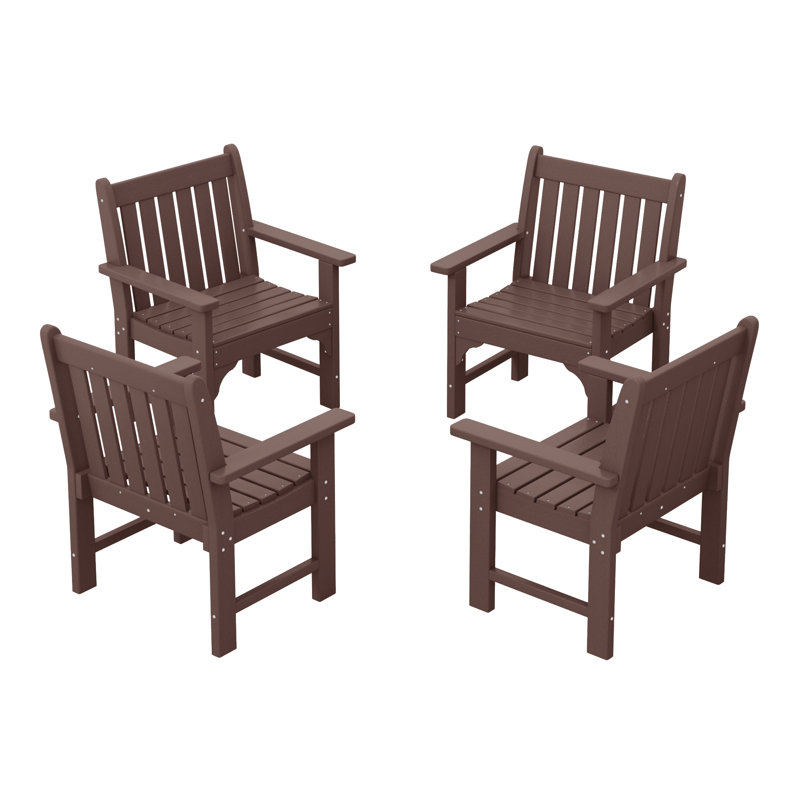 Ensemble de 4 chaises de jardin Laguna Abbeville Poly, Brun