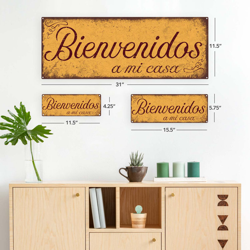 "Bienvenidos A Mi Casa", H 4,25 po x l 11,5 po