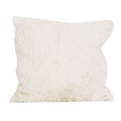 Raspberry Dot Faux Fur Reversible Throw Pillow