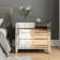 Yolanta 33" Large Mirrored Glass Nightstand Bedroom Crystal Decor