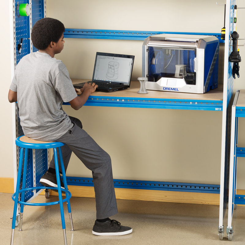 Creation Station Makerspace Adjustable Height 2 Piece Workbench Set