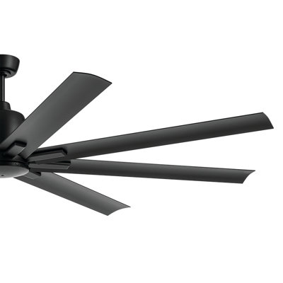 75 Inch Breda 8-Blade Ceiling Fan in Satin Black with Satin Black Blades