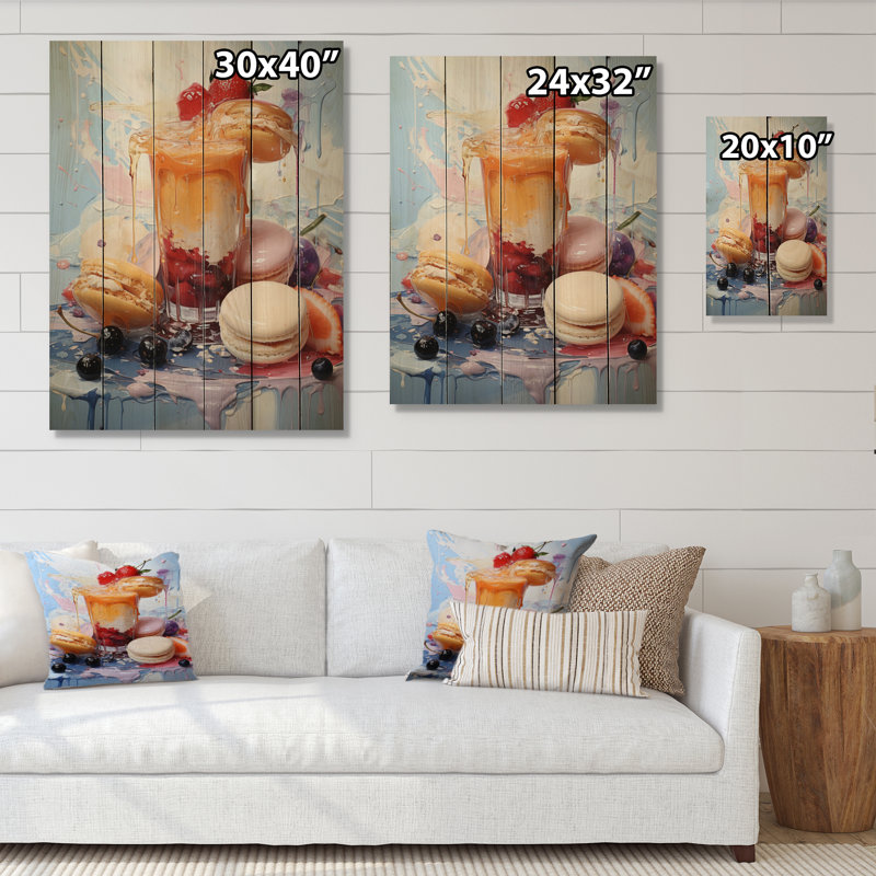 Dessert alimentaire Popart 8 sur bois, H 20 po x l 10 po x P 0,78 po