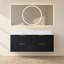 Ensemble meuble-lavabo suspendu noir de 122 cm avec lavabo intégré et miroir de courtoisie à DEL de 122 x 61 cm