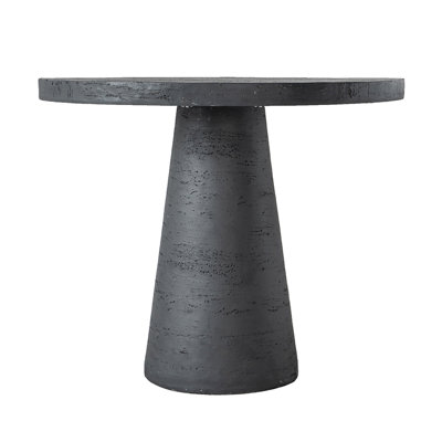 Alatorre 36D X 30H Magnesium Black Dining Table With Stand - Industrial Style Essential 36X36x30" Pedestal Modern Minimalist Piece