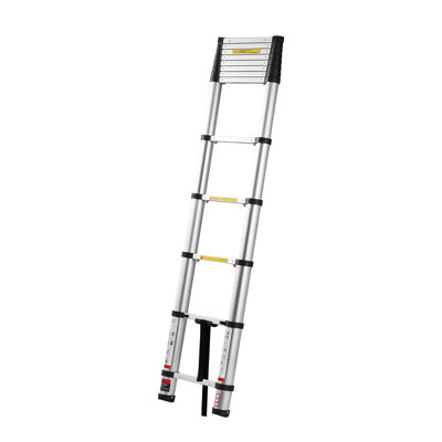 12.5ft Telescoping Ladder - Heavy Duty Aluminum Collapsible Extension Ladder with One-Touch Retraction, 330lbs Capacity for Home & Outdoor Work