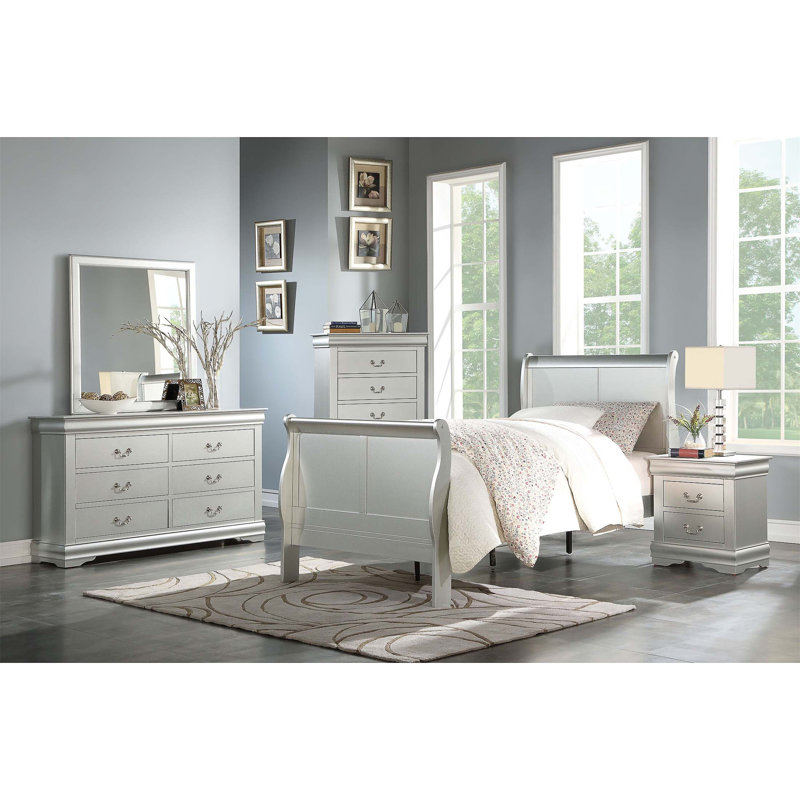 Avondale Sleigh Bed, Gray, Twin