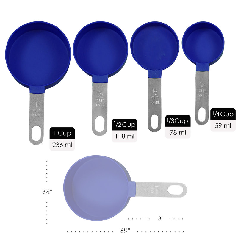 Ensemble de 4 tasses à mesurer, Indigo