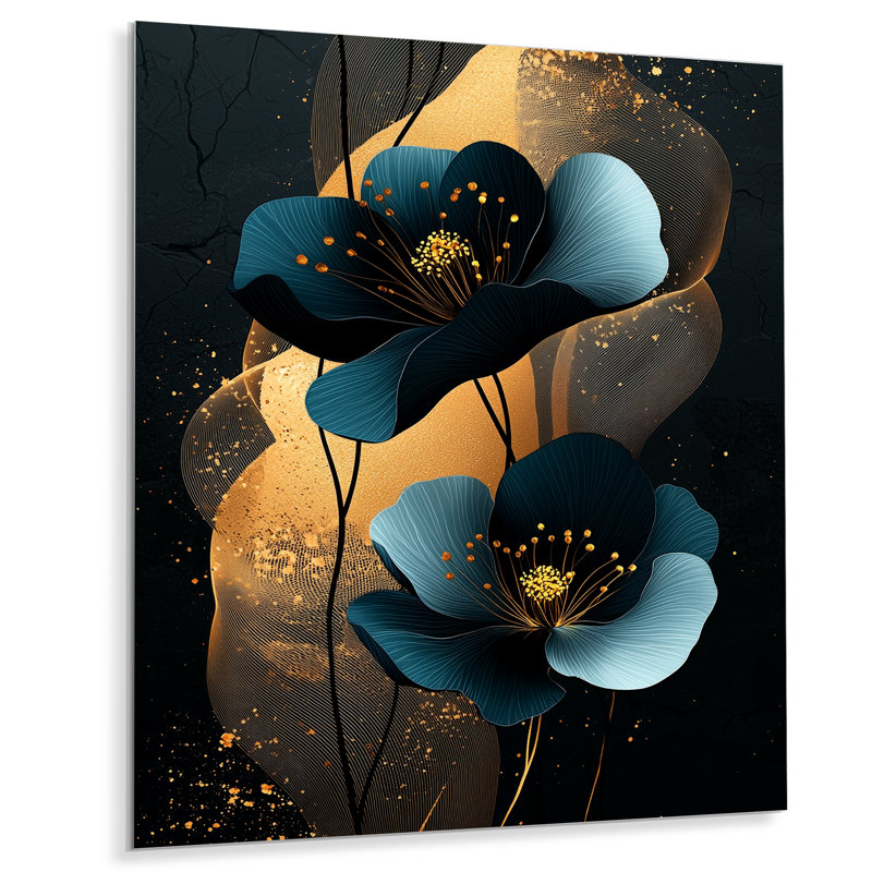 Yusuf - coquelicots, art mural traditionnel en métal, H 40 po x l 30 po