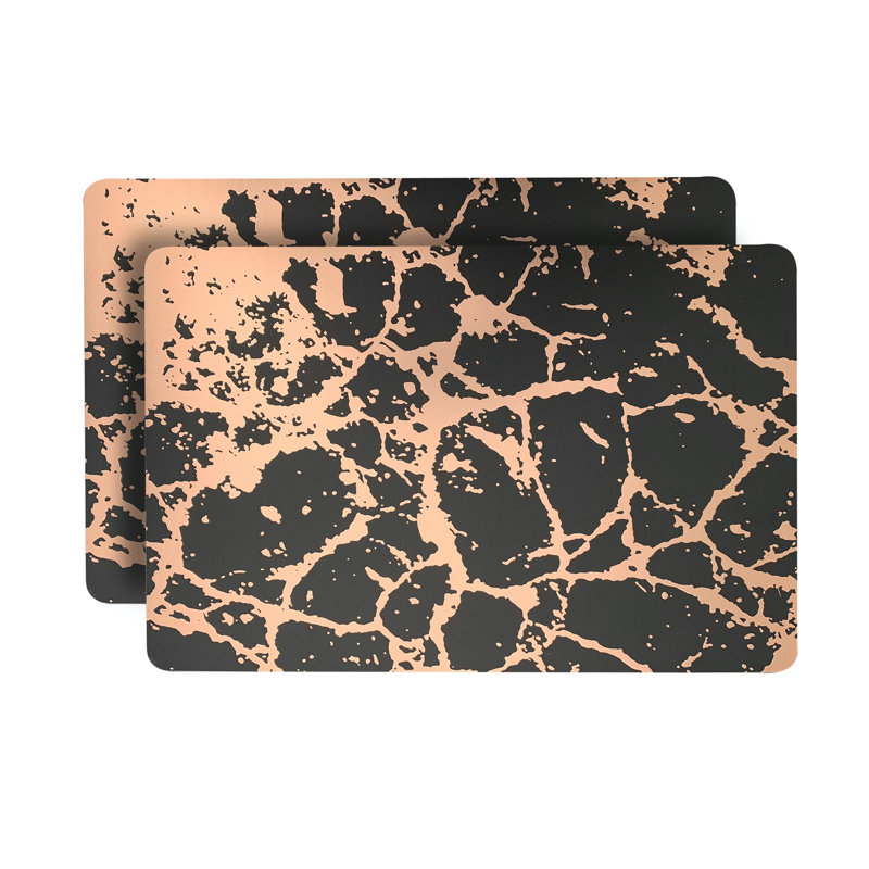 Tapis de table de salle à manger Chadly Placemats, Noir / or rose