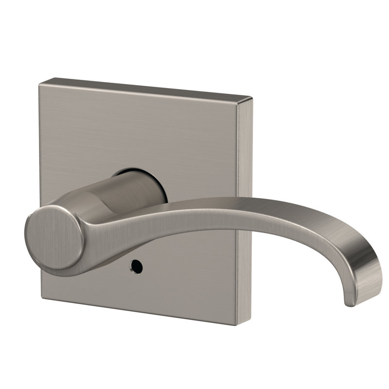 Custom Whitney Non-Turning Lever with Collins Trim, Satin Nickel