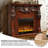 29.92"H Brown Retro Solid Wood Simulated Flame Heating Electric Fireplace-1843983475