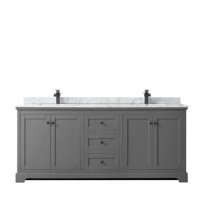 Avery 80'' Double Bathroom Vanity with Stone Top
