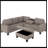 85" Wide Linen Sectional Corner Sofa L-shape Couch Space Saving with Storage Ottoman & Cup Holders Design for Large Space Dorm Apartment