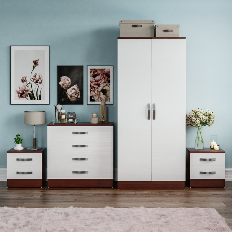 Arkadij Piece Bedroom Set, Walnut & White