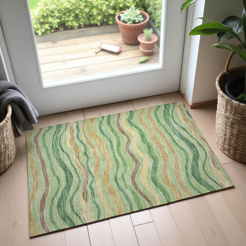 Premium Machine Washable Harjo AMF1581 Stripes Rug, Rectangle 1'8" x 2'6"