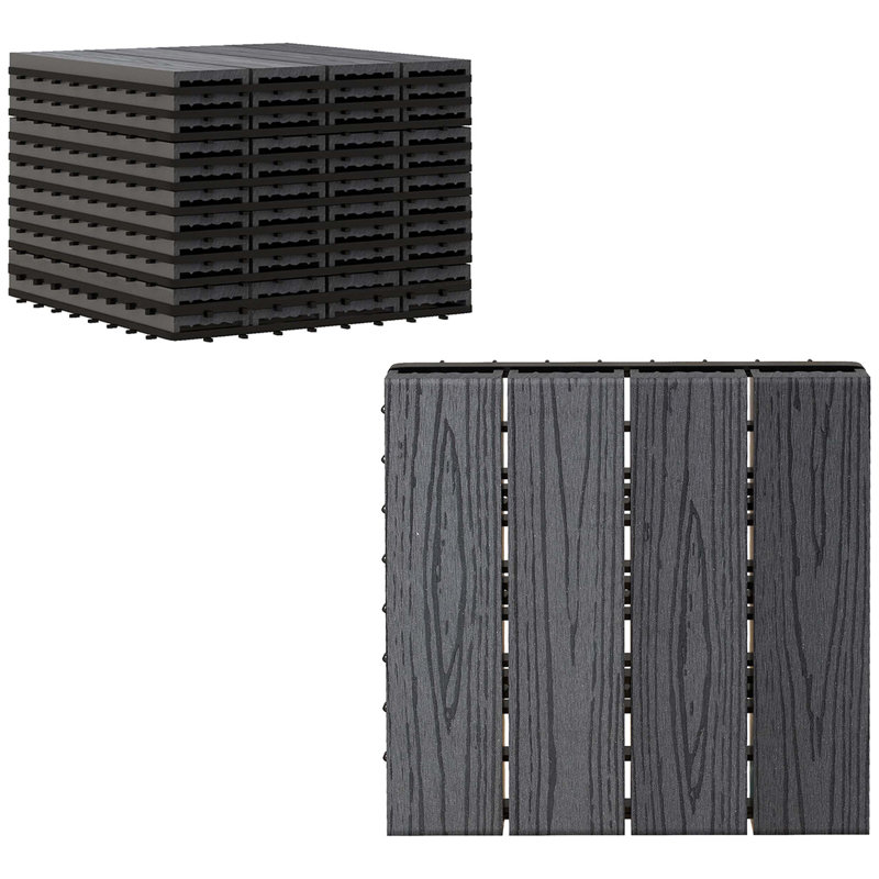 Carreaux de terrasse emboîtables de haute qualité, paquet de revêtement de sol extérieur idéal pour la terrasse, le jardin, le balcon et divers autres espaces
