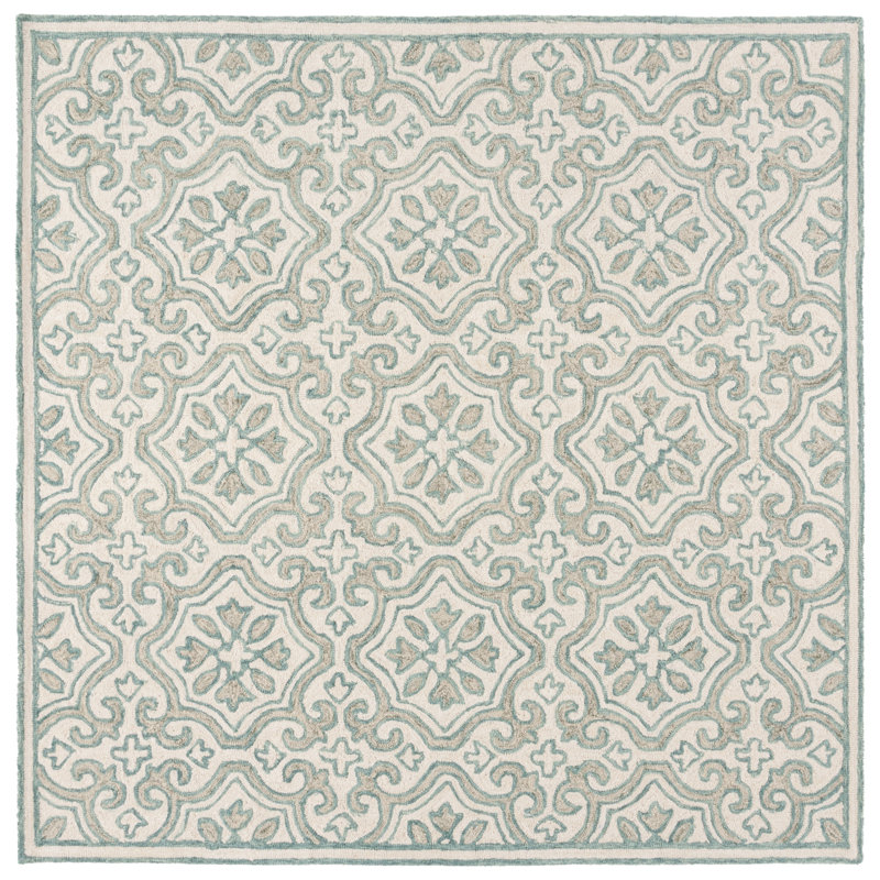 Lauren Ralph Lauren Hand Tufted Wool & Cotton Damask Rug, Square 7'
