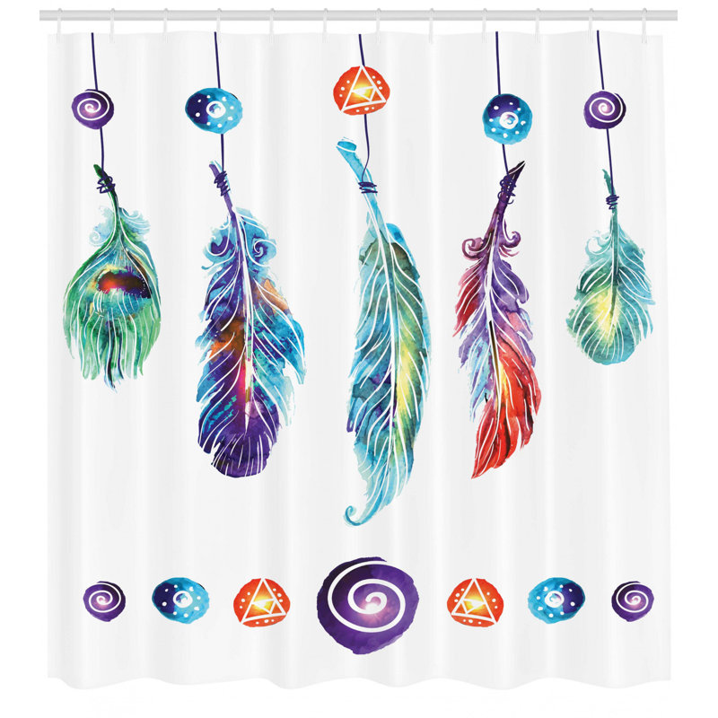 Rideau de douche simple Indian Feather, H 69 po x l 105 po