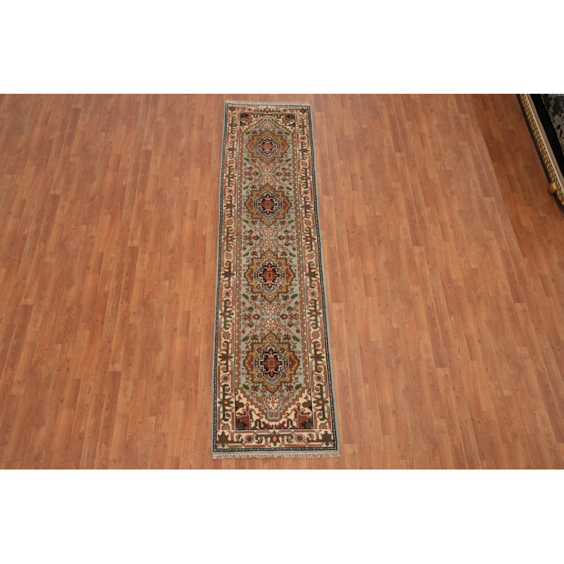 Geometric Traditional Indian Runner Rug 3x10