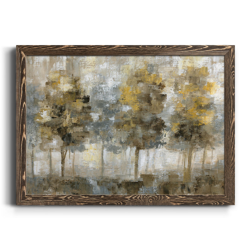 Linen Trees - Peinture sur toile encadrée, Toile encadrée noyer, H 20 po x l 17 po x P 1,5 po