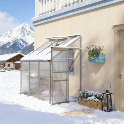 6.3' W x 4.2' D x 7' H greenhouse for Winter,Aluminum
