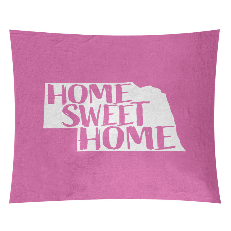 Tapisserie Home Sweet Nebraska, H 27,5 po x l 37,5 po, Rose